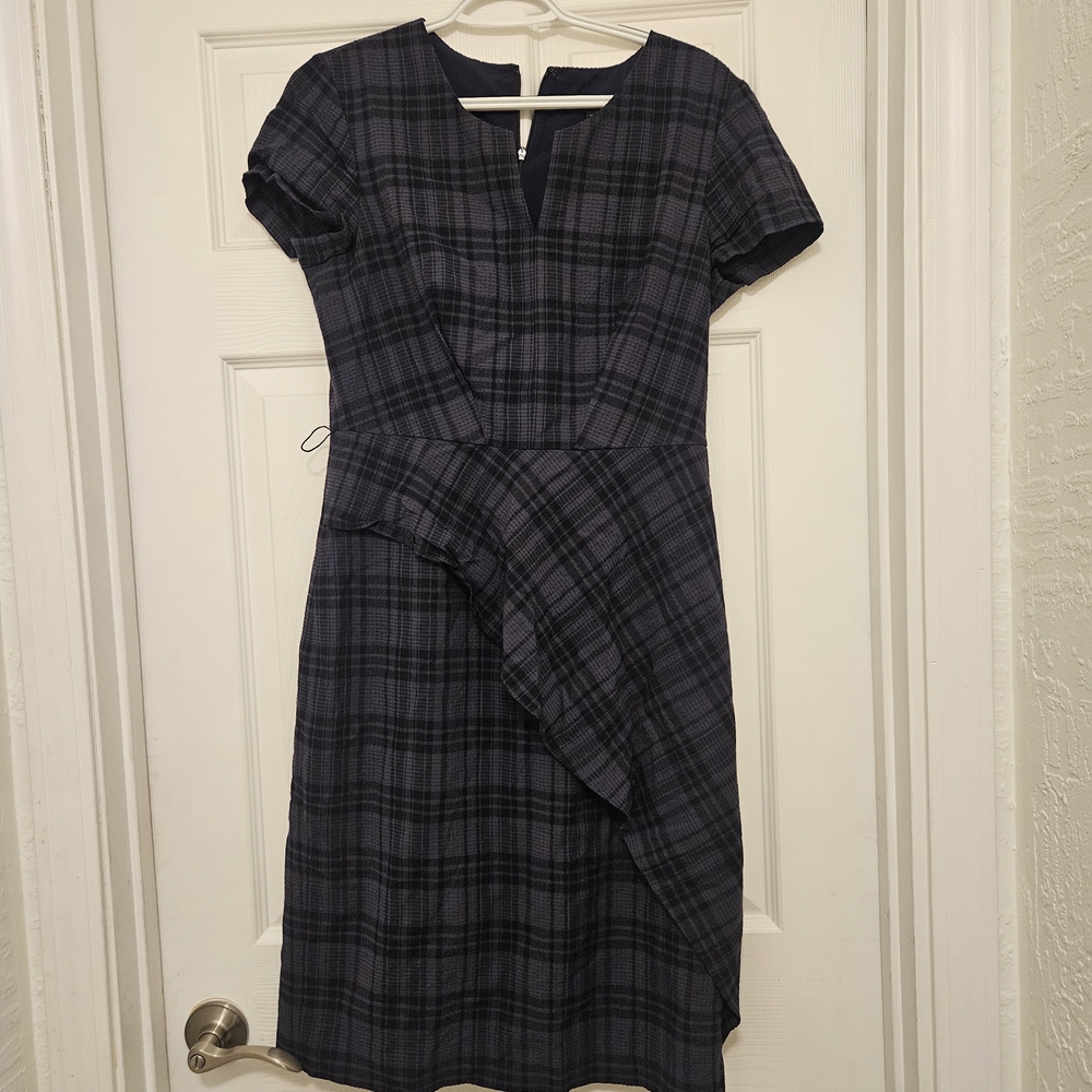 Banana Republic Navy and Black Asymmetrical Dress